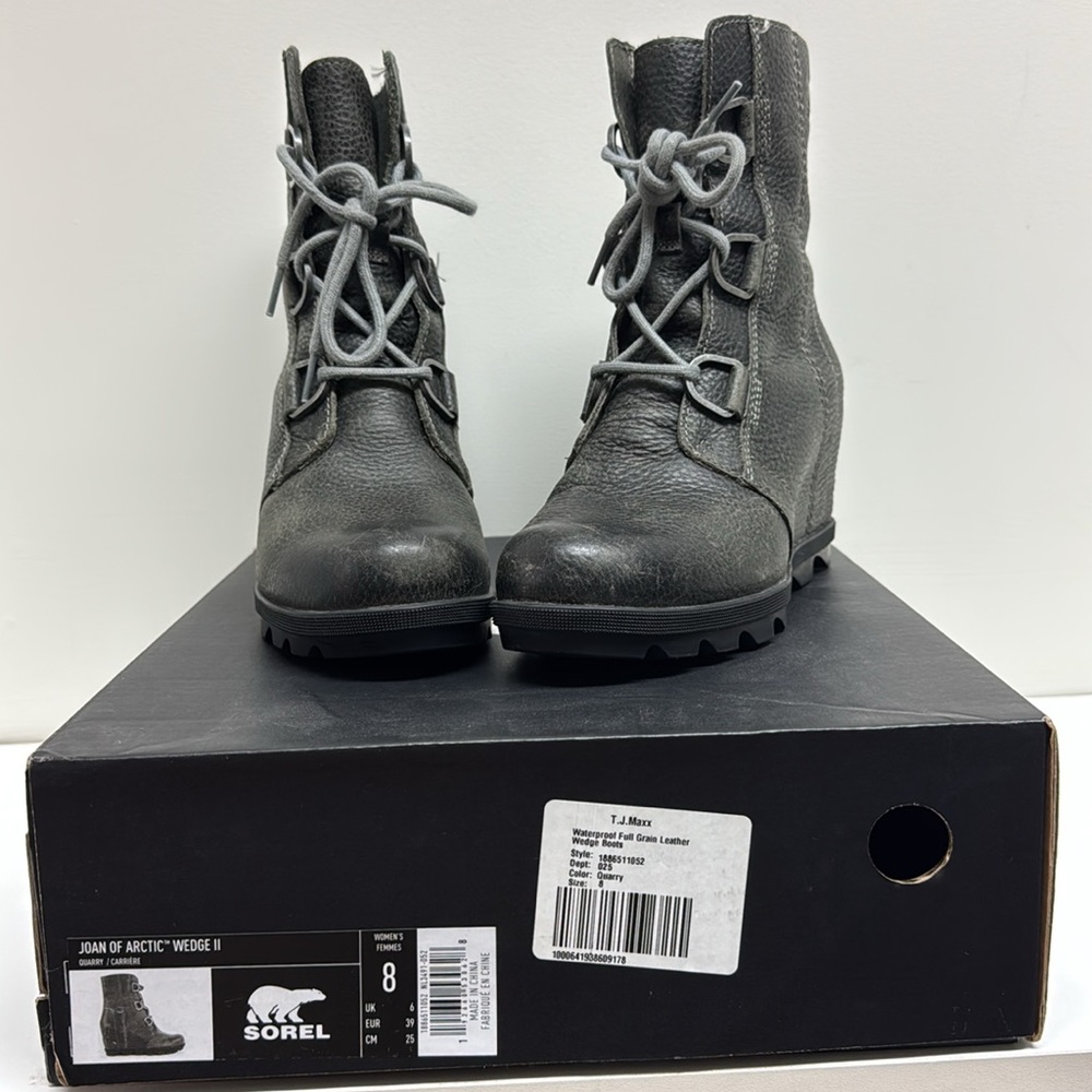 Sorel Joan of Arctic Wedge II, size 8, dark green (Quarry)